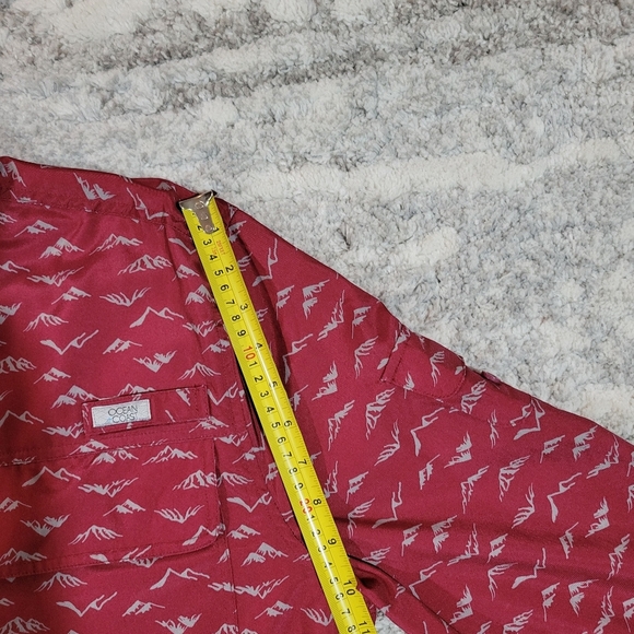 Ocean Coast Red Patterned Button-Up Shirt - Picture 11 of 11